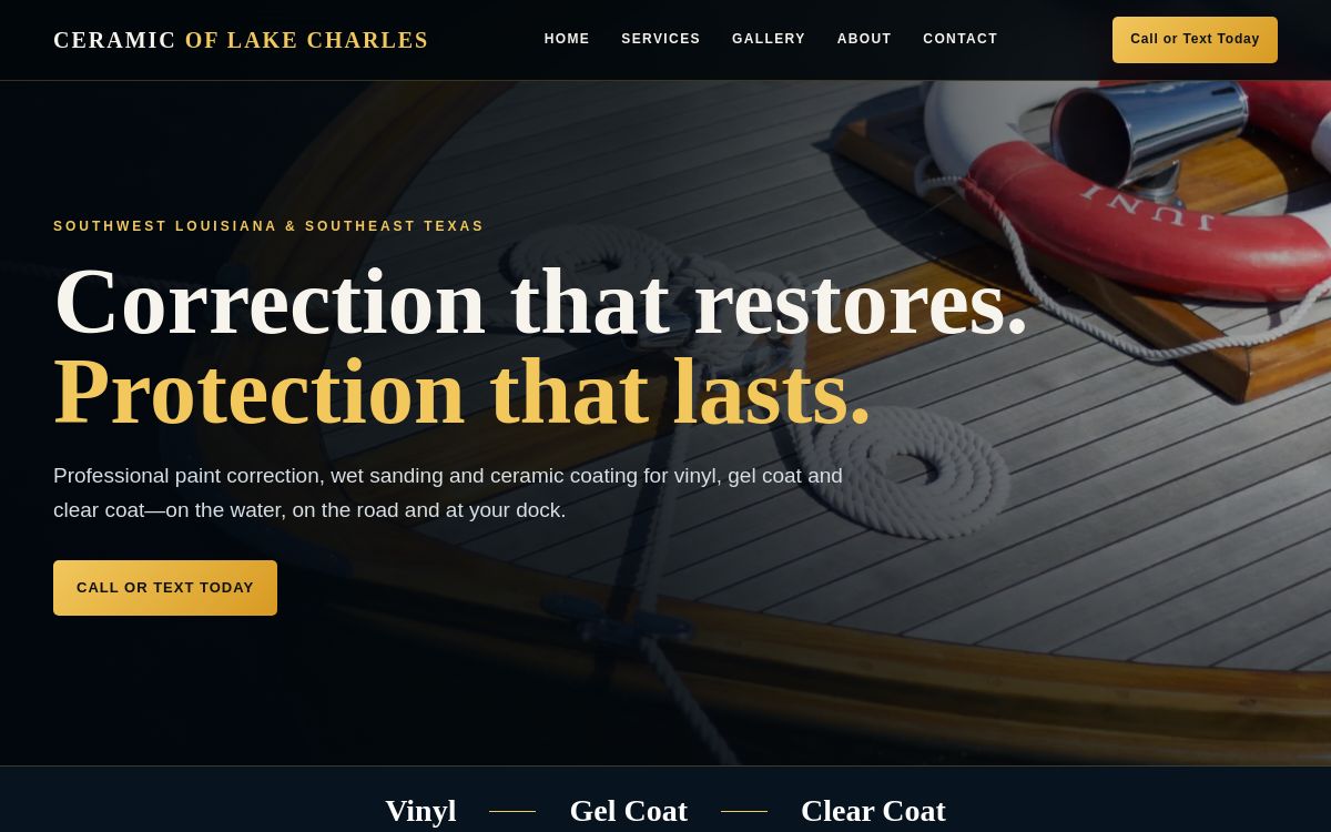 Ceramic of Lake Charles website preview